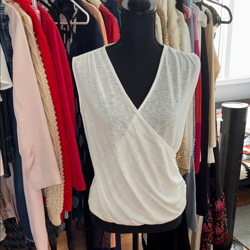 Athleta White Wrap Blouse